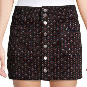 We the Free Black Combo Joani Corduroy Mini Skirt